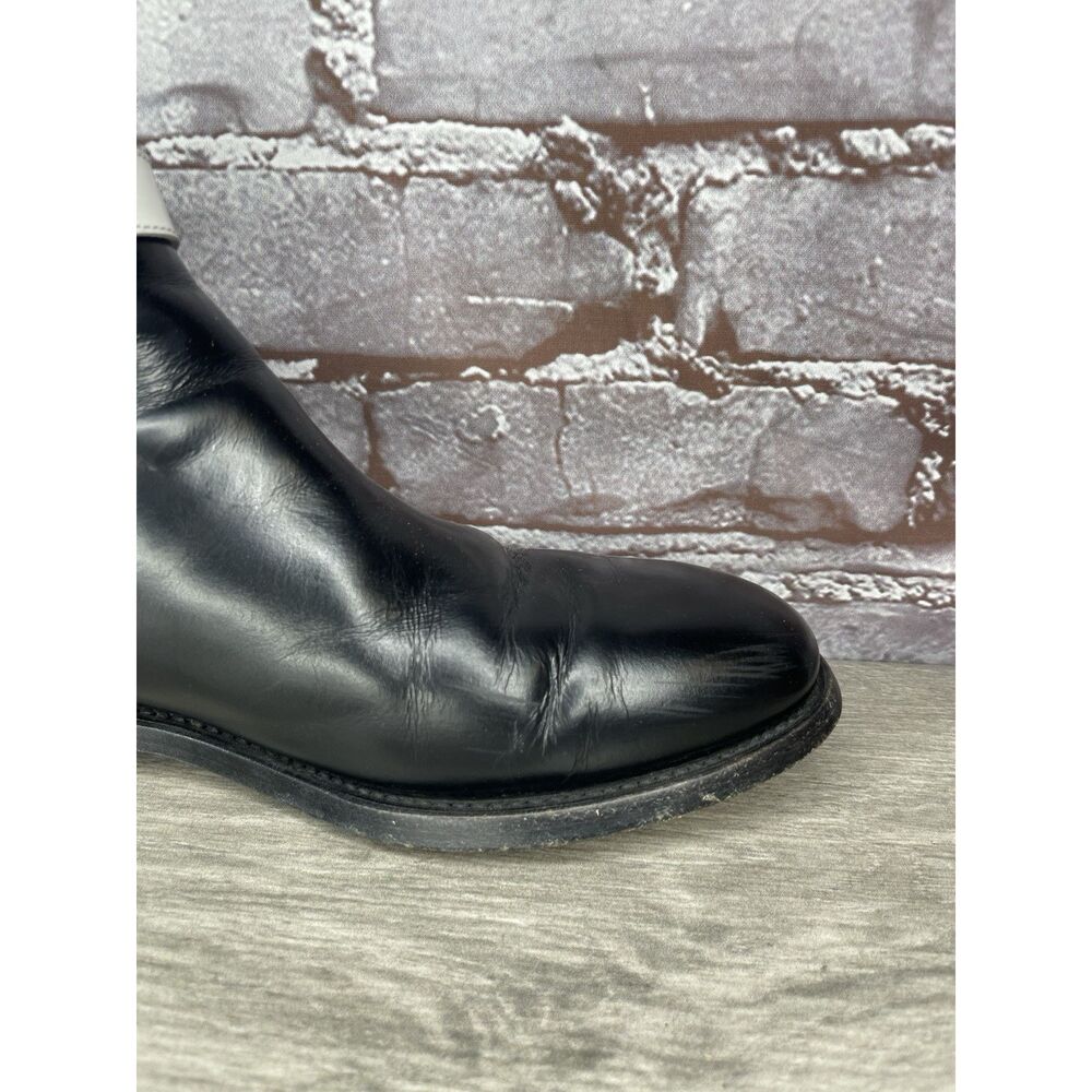 BALENCIAGA BLACK WHITE POLISH CALFSKIN CHELSEA BUCKLE ANKLE BOOTS Women 37EU/6.5 - Picture 5 of 16